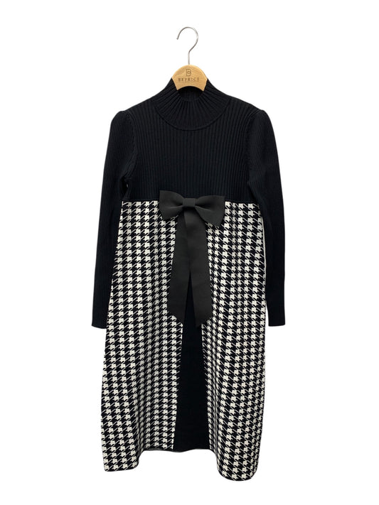 エムズグレイシー 千鳥柄ニットドレス 118606 ワンピース 38 ブラック ITIMWZKCZ69U