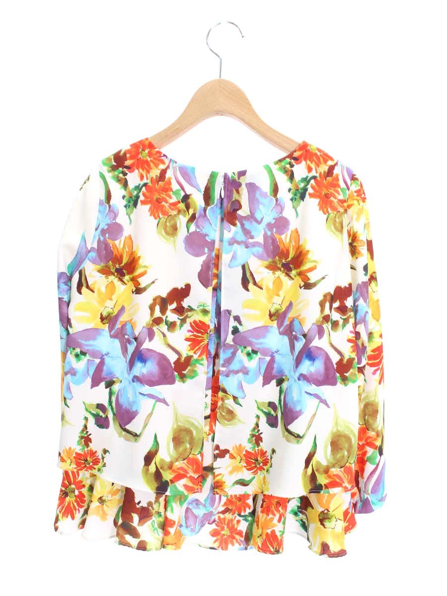 グレースコンチネンタル 36141211 トップス 36 ホワイト/マルチカラー フラワー IT9FJAO862JC