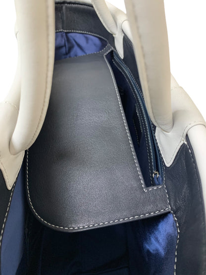 キタムラ トートバッグ ネイビー レザー バイカラー ITLRM2GAXYNU