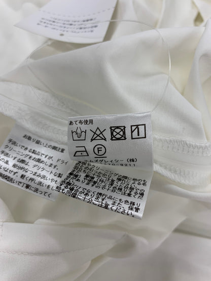 エムズグレイシー 015331 カットソー 38 ホワイト ロールカラー バックボタン ITW0SLD35DDV