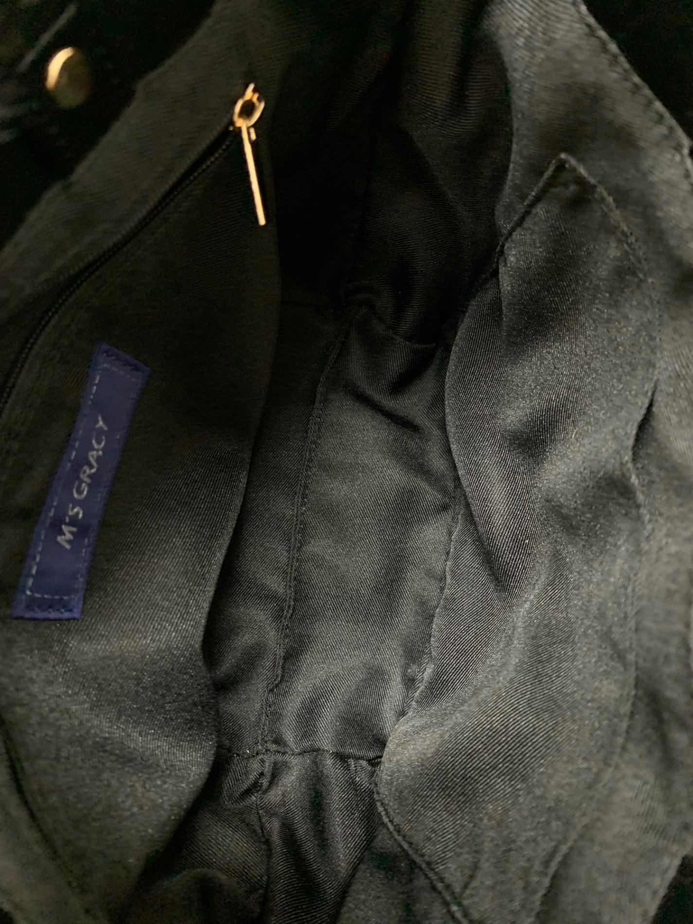 エムズグレイシー ハンドバッグ ブラック フェイクファー パール 2WAY IT3TLYXBQG14