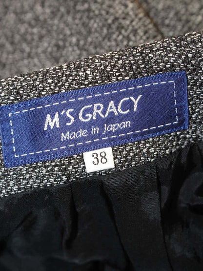 エムズグレイシー 727525 スカート 38 グレー フラワー刺繍 ITOFRGT79HQC