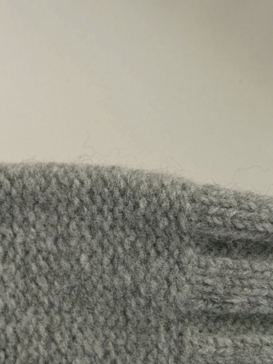 エムズグレイシー 918573 ニット 40 グレー フラワーモチーフ リボン ITKFDAKEA1AO