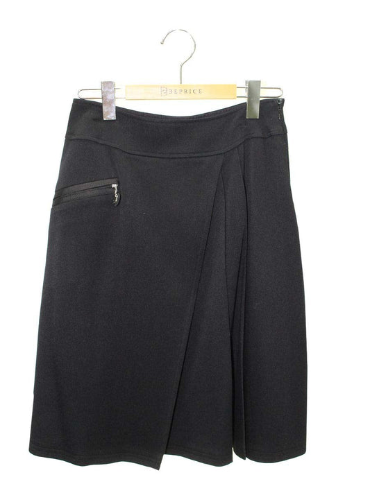 エムズグレイシー Asymmetry Skirt 817565 スカート 38 ブラック ウール混 ITWRLAZLTDCN