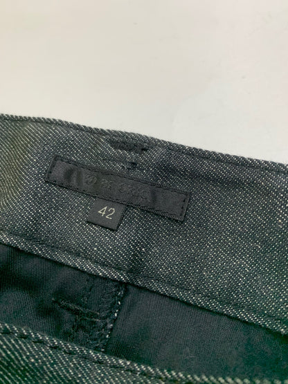 トゥービーシック W5R70-571-09 デニムパンツ 42 ブラック レッキスラビット ファー クロップド 刺繍 ビーズ ITHRFUOCTB9K