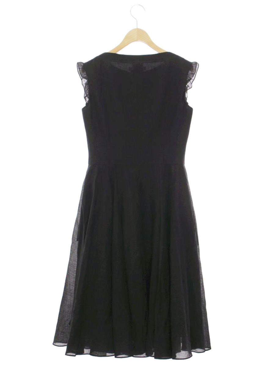 ルネ 5936320 ワンピース 34 ブラック ノースリーブ ワンピースドレス パール フリル ITGPY2BAAJ4C 【SALE】