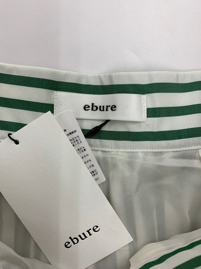 エブール 3610500130 スカート 40 グリーン ストライプ ギャザー フレア ITZV4DL5WATC