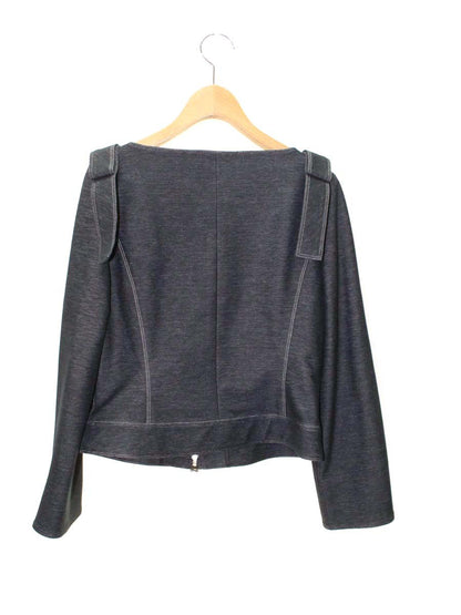 エムズグレイシー 914103 ジャケット 38 ネイビー カメリア Ｗジップ デニムカラー ITSML5VNSN5W