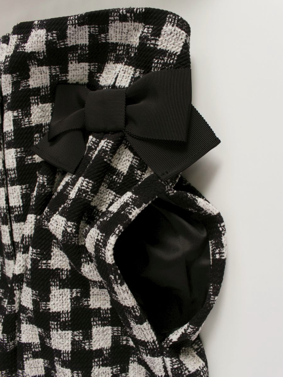 エムズグレイシー 416507 ワイドパンツ 36 ブラック リボン チェック ITSHWHECH0SA