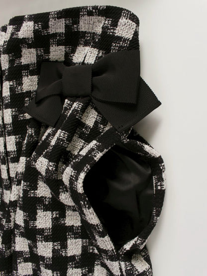 エムズグレイシー 416507 ワイドパンツ 36 ブラック リボン チェック ITSHWHECH0SA