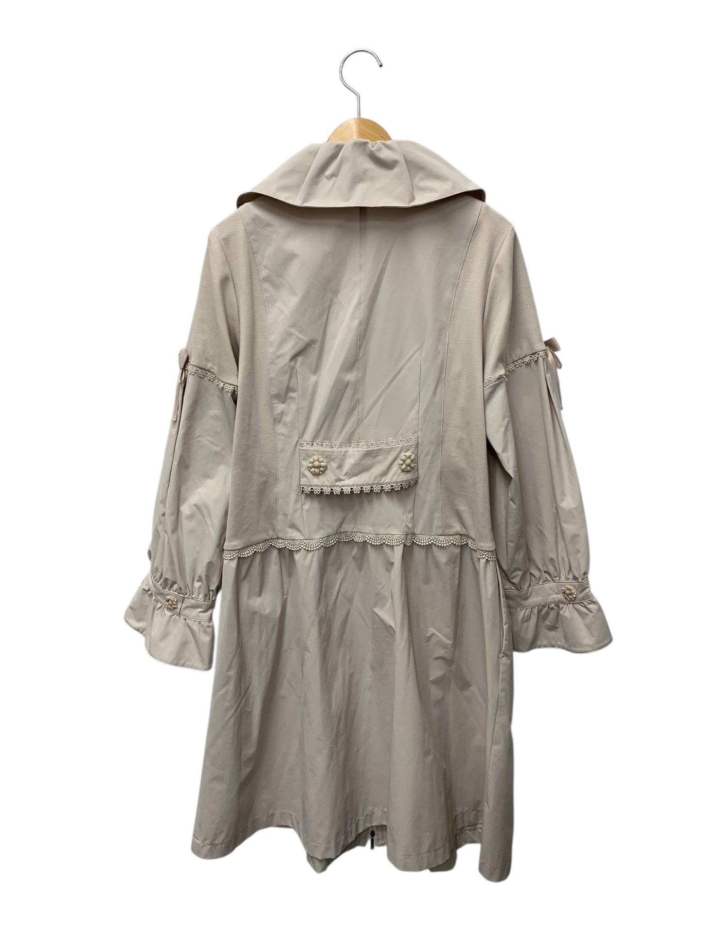 スーパービューティー スプリングコート 42 ベージュ 切替 フリル ITQC8FHS6SNC