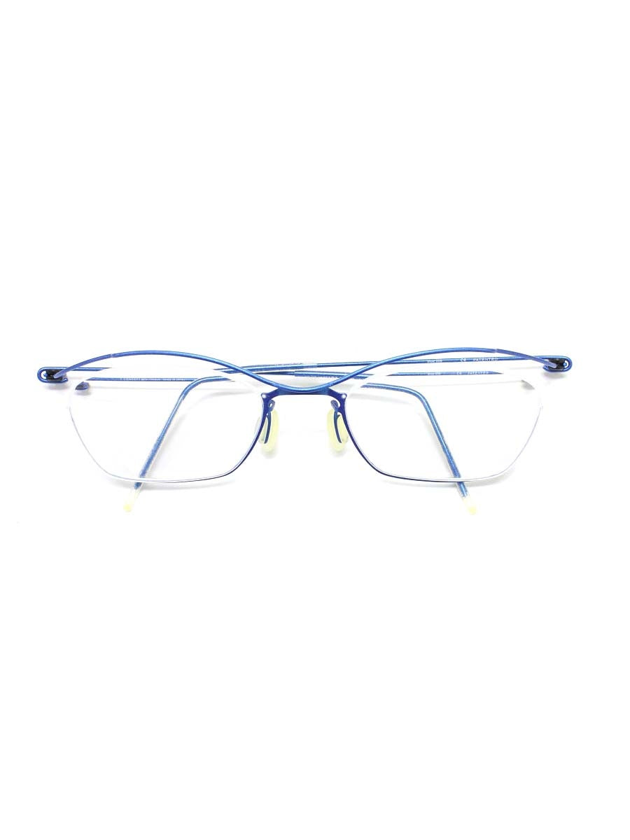 コンセプトワイ Y-03 メガネ ブルー チタニウムフレーム ハーフリム スクエア ITO7MDFI5BKS