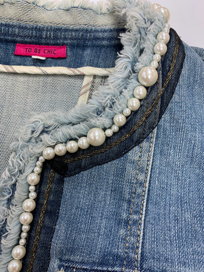 トゥービーシック W5E06-133-22 デニムジャケット 40 ブルー フェイクパール ITVU8XYLS0QS