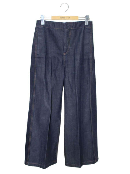 エスマックスマーラ 918601936 デニムパンツ 38 ネイビー  ワイド センタープレス IT6YFE1WA0WN