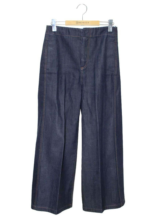 エスマックスマーラ 918601936 デニムパンツ 38 ネイビー  ワイド センタープレス IT6YFE1WA0WN