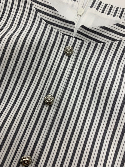 ルネ Soft Light Stripe Dress 5526180 ワンピース 38 グレー ストライプ ITKM9FXJX7TS