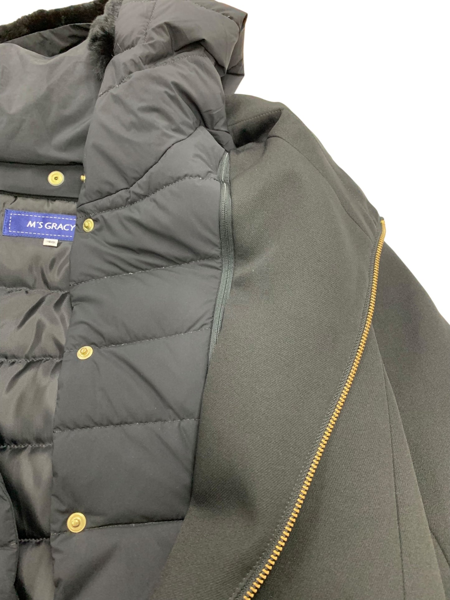 エムズグレイシー 919513 ダウンコート 40 ブラック ITA1XNI60CQO