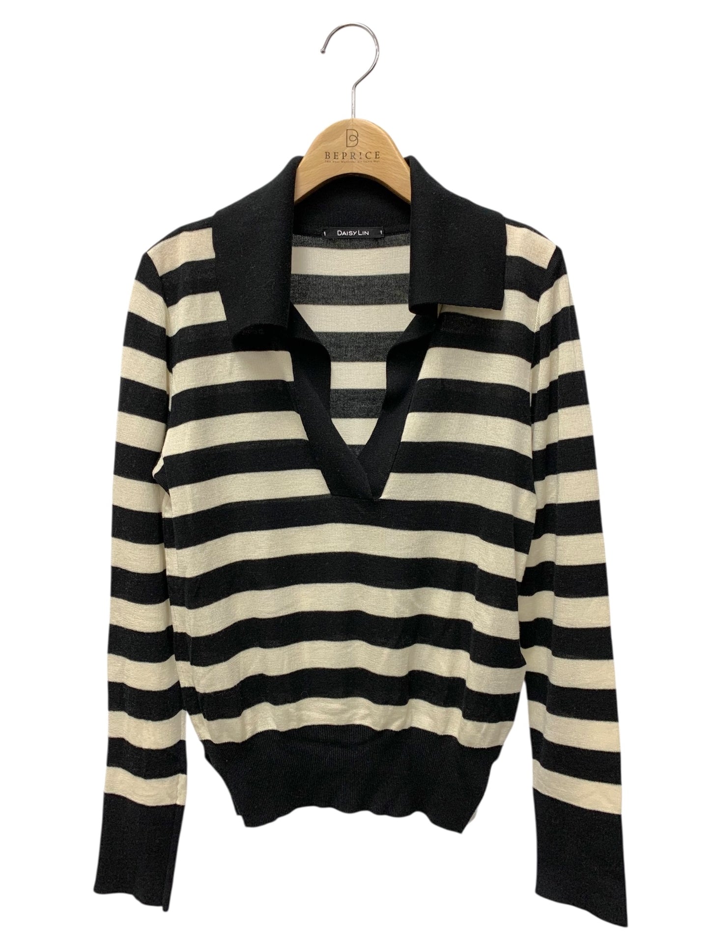 デイジーリン Knit Top Rugger Fan 06233 ニット 40 ブラック Ｖネック ITSCBC7EPXI8