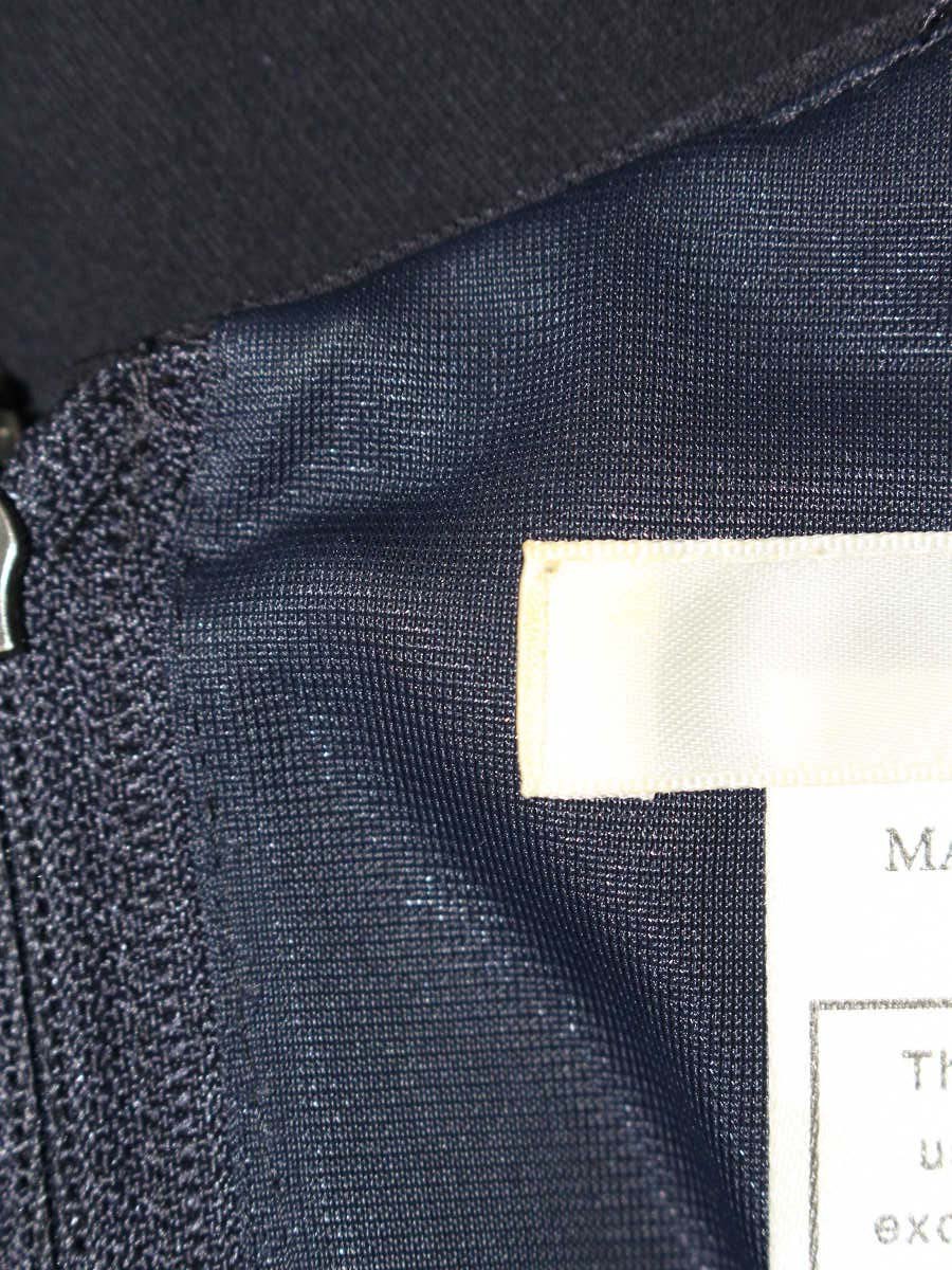 ルネ 6726350 ワンピース 38 ネイビー ストレッチ素材 レーヨン バックジップ フレア ITL1I5VF4BVK