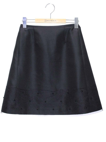 フォクシーブティック 37153 スカート 38 ブラック ビジュー ITH2M35J0YNO