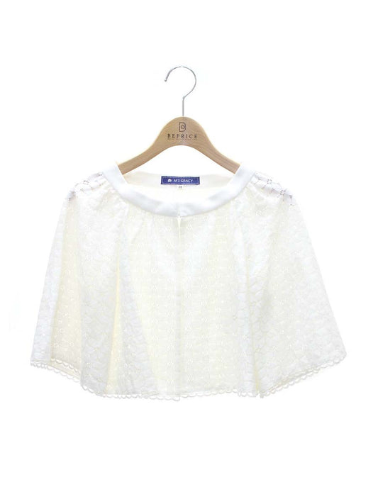 エムズグレイシー 824305 カーディガン 38 ホワイト レース ITFIQXATG03K