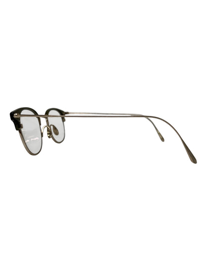 ユウイチトヤマ JINGASA UD-160 メガネ Olive drab / White gold メタル フルリム サーモントブロウ ITJAVT6NMSV5