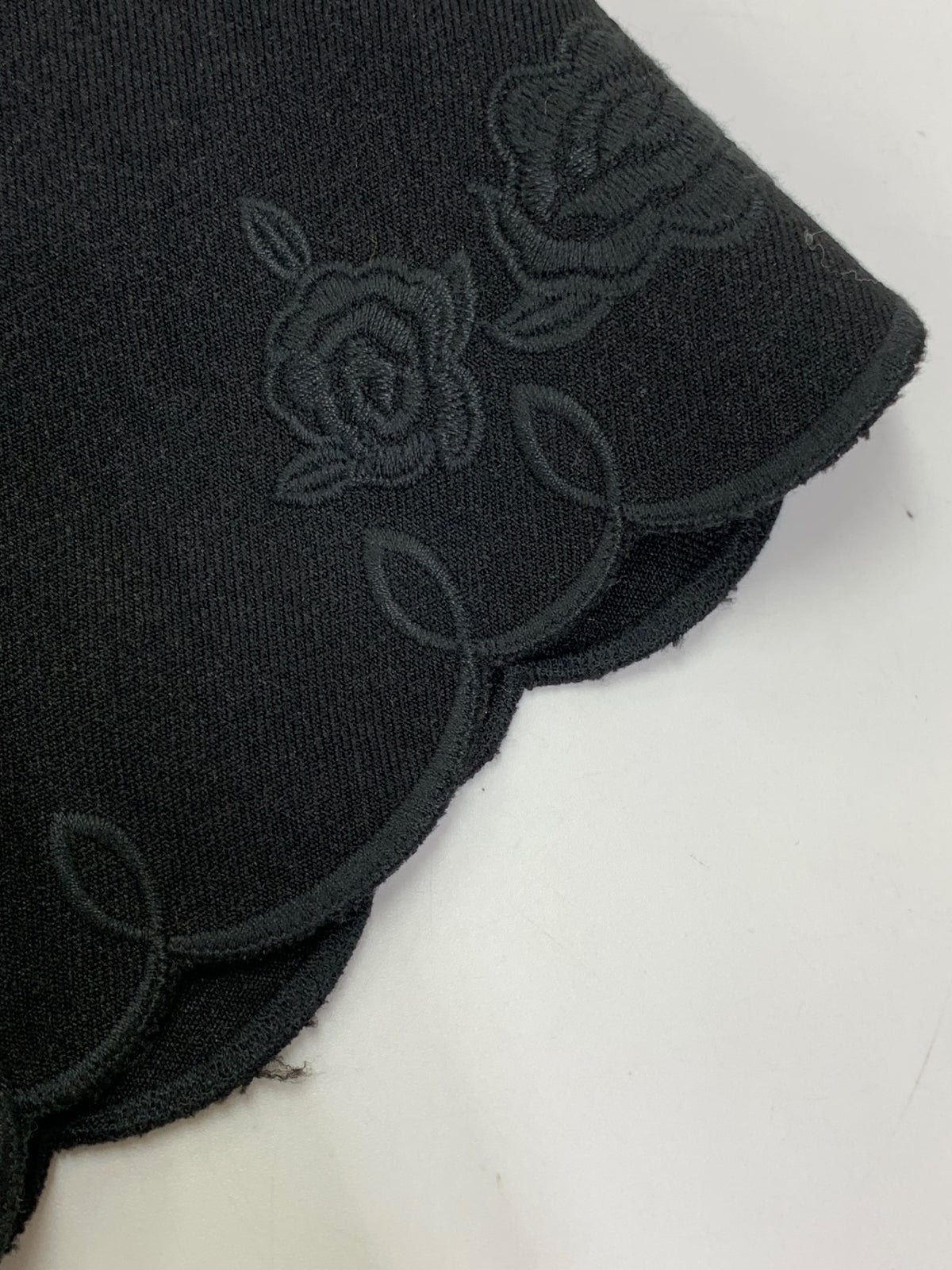 エムズグレイシー 011543 ワンピース 36 ブラック レース 花 ウール 刺繍 ITH6JGBCXOW4
