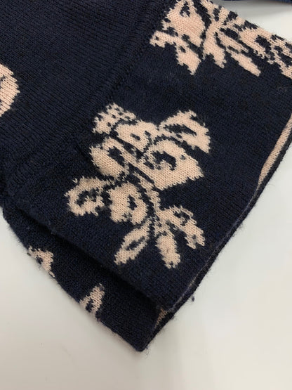 スーパービューティー カーディガン 40 ネイビー フラワーモチーフ ITTLH9MK1RLI