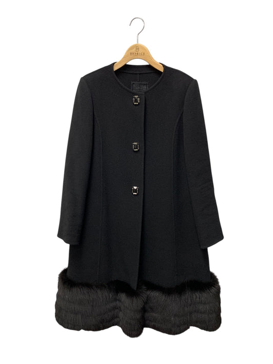フォクシーブティック 37491 コート 38 ブラック フォックスファー カシミア ビジュー IT54P1OLEOQW