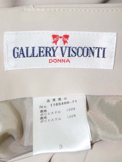 ギャラリービスコンティ 1165469 スカート 3 ベージュ リボン フレアー ITAEQZF520I8 【SALE】