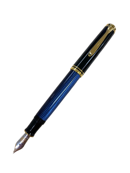 ペリカン 万年筆 スーベレーン M800 ブルー EF 18C-750 ストライプ ボトルインク付き ITZBRN9V9G0K