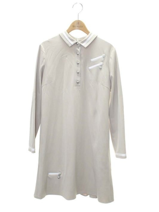 ルネ 5946290 ワンピース 34 ベージュ カメリア ジップ ジルコニアRスライダー ITYZ38FV0AQC