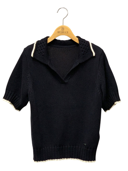 フォクシーブティック Knit Top Jeanne 44410 ニット 40 ネイビー ポロ IT1JSILSGAMG