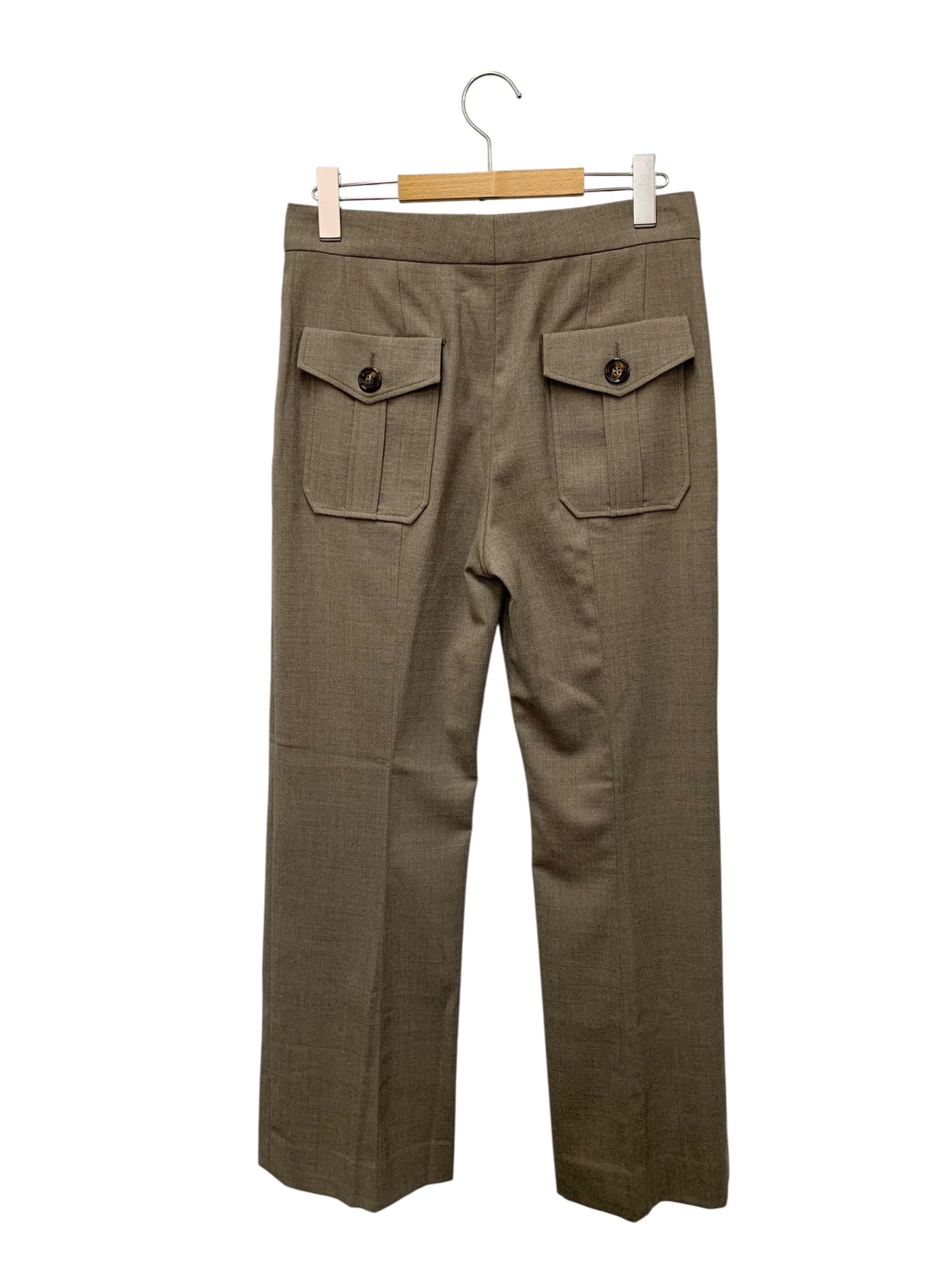 クロエ CHC19APA3816523B38 パンツ 38 ブラウン プリーツポケット タック ITC4PM29HLA6