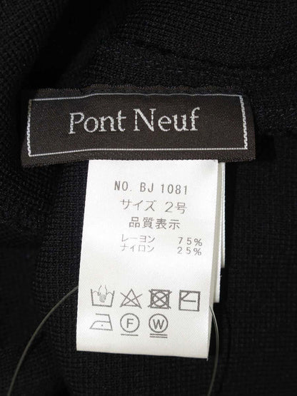 ポンヌフ ラ ペール セシル半袖 BJ1081 カーディガン 2 ブラック リボン パール IT3WNV10SYVS