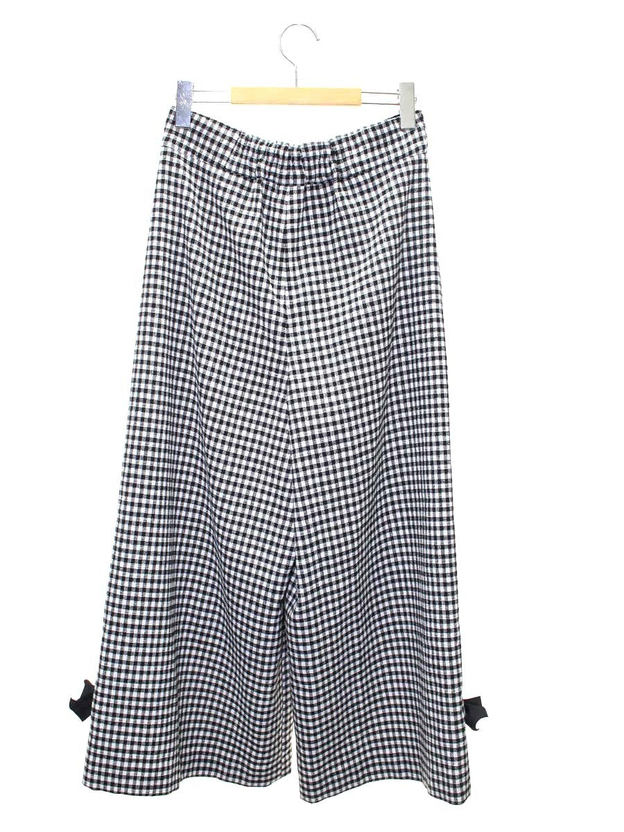 エムズグレイシー 416301 パンツ 38 ブラック ギンガムチェックワイドパンツ ITWHU4C9LZ00 【SALE】