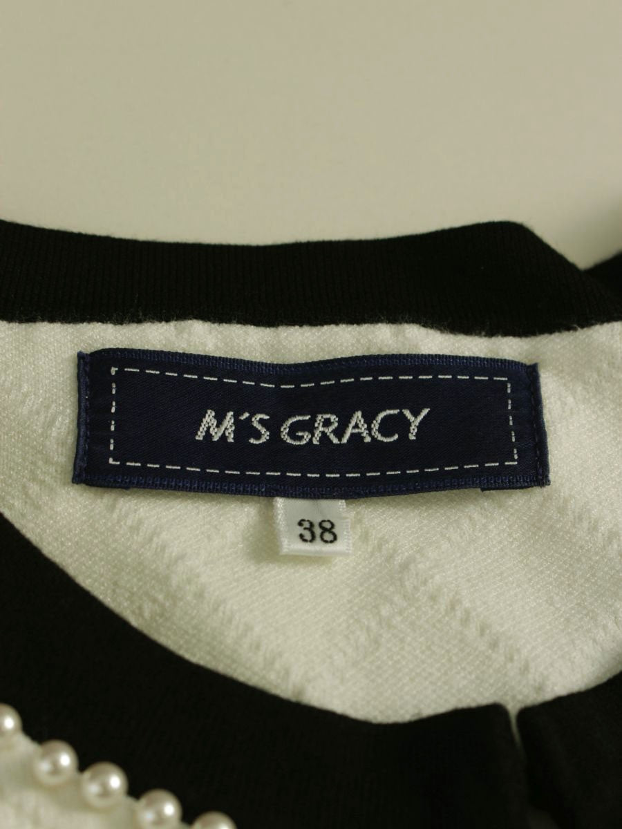 エムズグレイシー Knit Cardigan 018532 38 ホワイト パール キルティング ITQGG577IJ1S