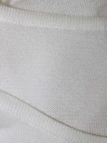 ルネ  basic 5722070 カーディガン 38 ホワイト メッシュスリーブ カメリアボタン IT6BZ08NMKVE