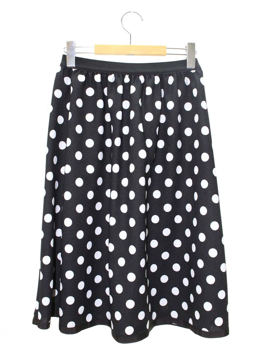 エムズグレイシー 017310 スカート 38 ブラック 水玉 フレア ITUYU34TSORS