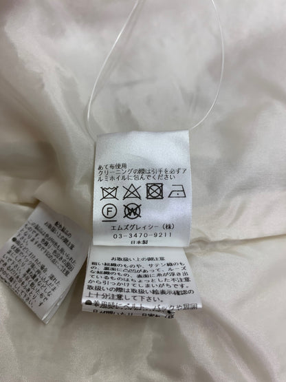 エムズグレイシー 311528 ジャンパースカート 38 ベージュ ツイード リボン カメリアジップ IT8GBKD1ZZ5C