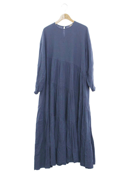 カレンソロジー CL209003ER シャツワンピース 36 ネイビー リネン混 パフスリーブ ITL25WB68IGU