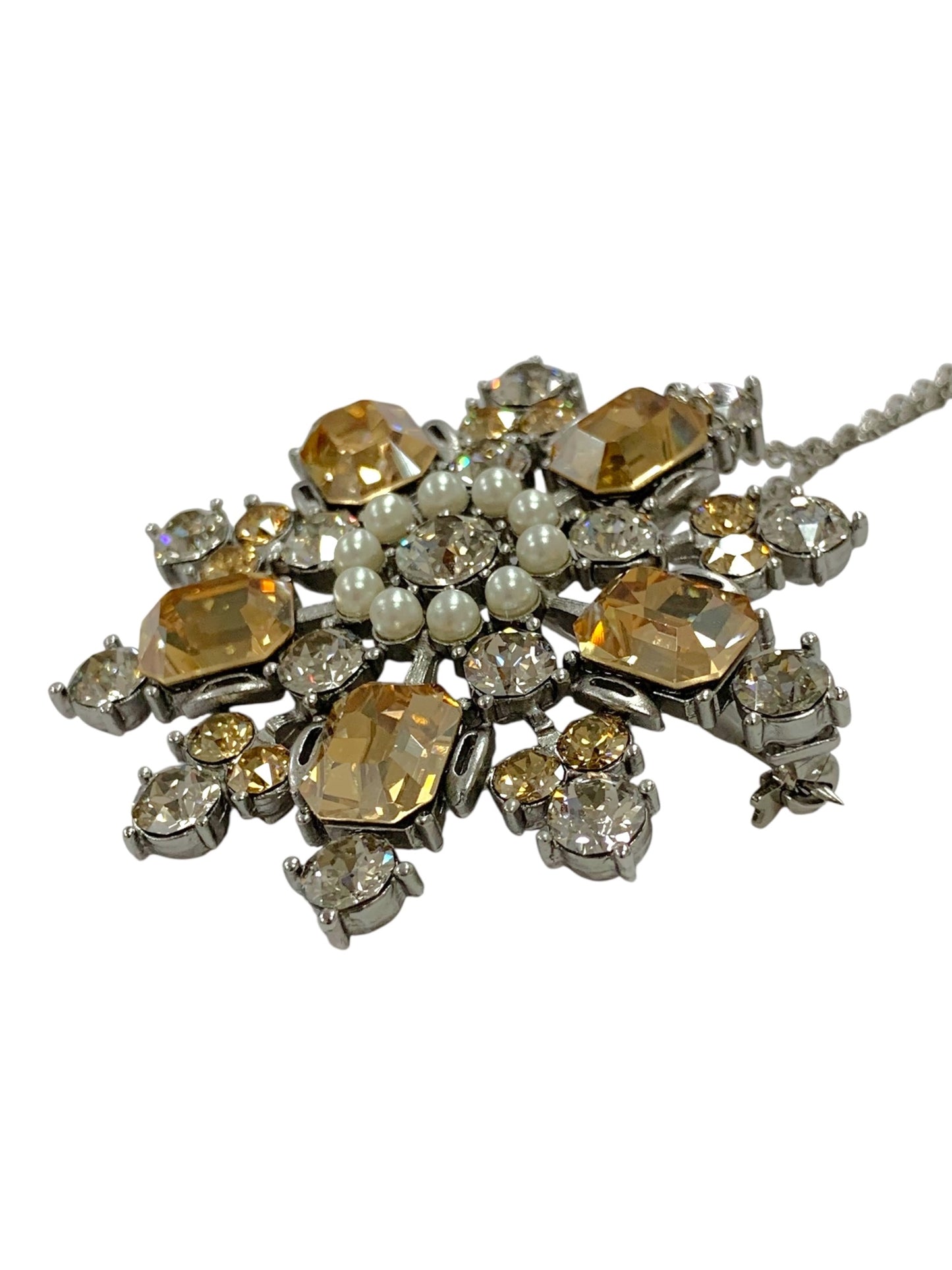 デイジーリン Power Stone Brooch & Necklace (Champagne Apricot) ペンダント ブローチ シルバー 2way ストーン パール ITTZFSBSWDVW