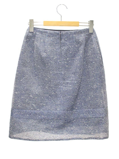 ルネ 6724220 スカート 34 ブルー TISSUE ツイード リボン ラインストーン フェイクパール ITXDA86Z35AY