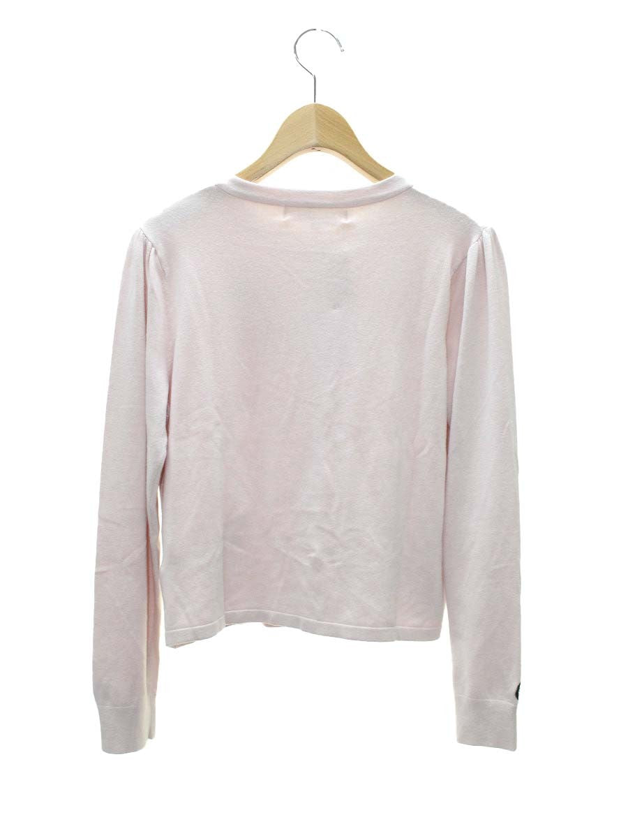 スーパービューティー カーディガン 44 ピンク ニット 口紅 香水刺繍 コサージュ IT5O534SR153