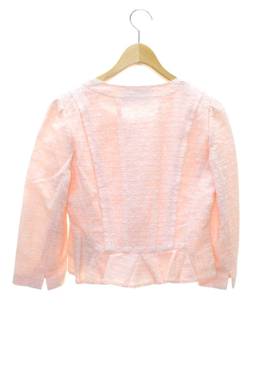 トゥービーシック W5E52-700-12 ノーカラージャケット 40 ピンク ツイード IT74WK5TSDO0