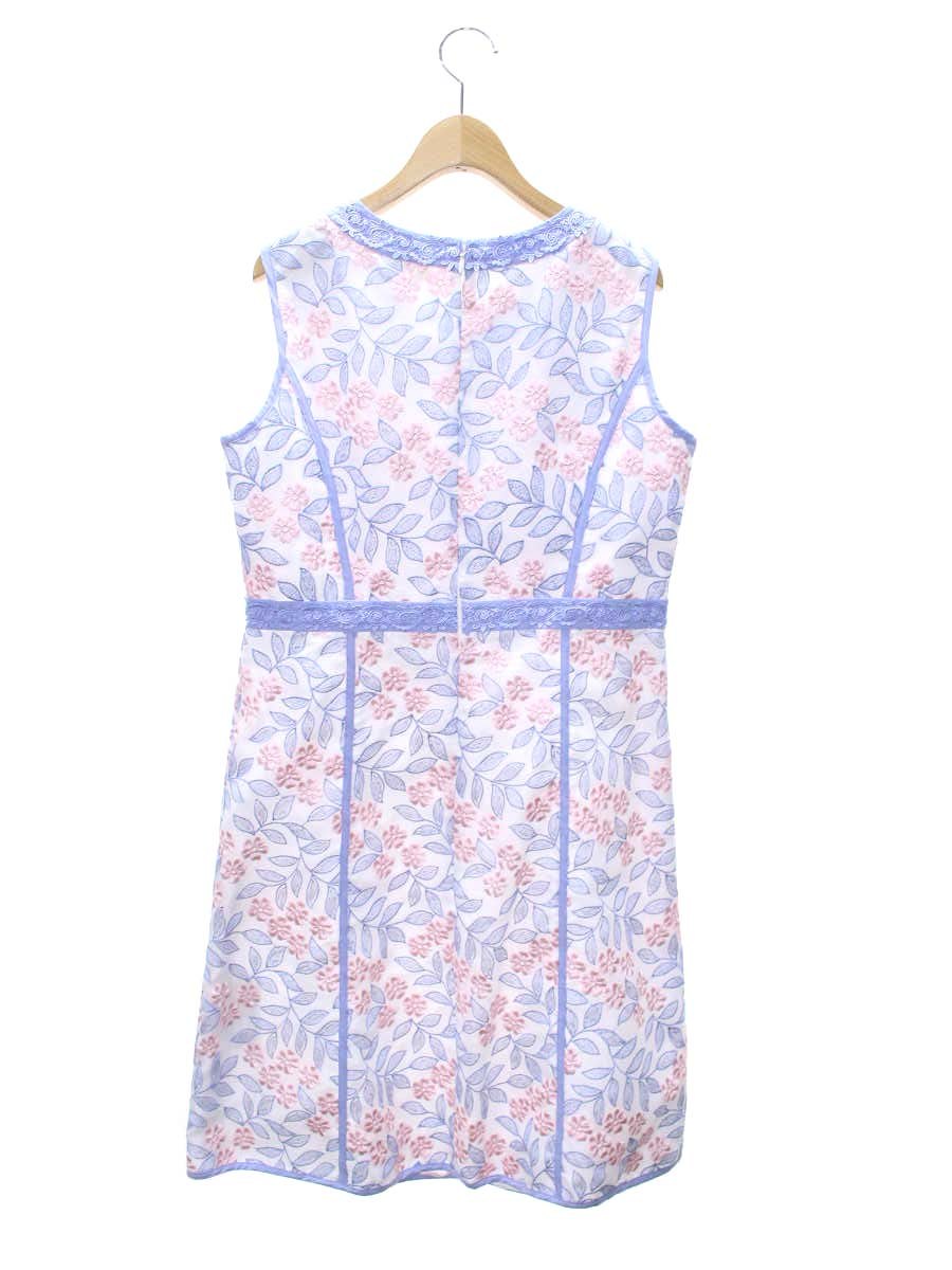 スーパービューティー ワンピース 42 ブルー フラワーモチーフ レース ITRVKWUIWRSN