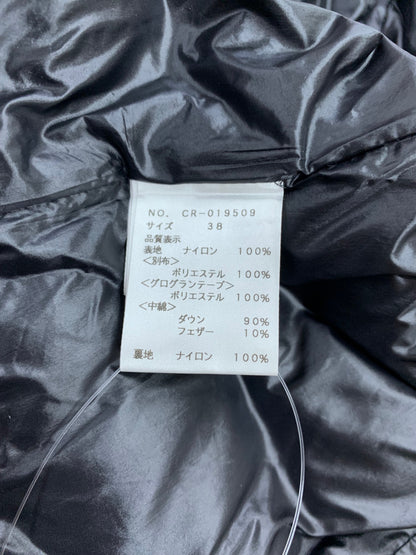 エムズグレイシー 019509 コンパクトダウンジャケット 38 ブラック フラワージップ フリル ハートワッペン フード ITODGMDKM2EV