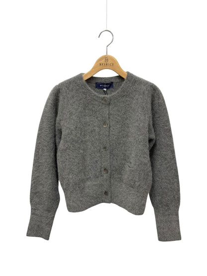 エムズグレイシー 518608 シンプルクルーネックニットカーディガン 38 グレー ITF5Z5A51L0G