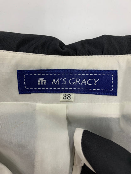 エムズグレイシー 529102 スプリングコート 38 ブラック バイカラー IT0CEU7KC0AE