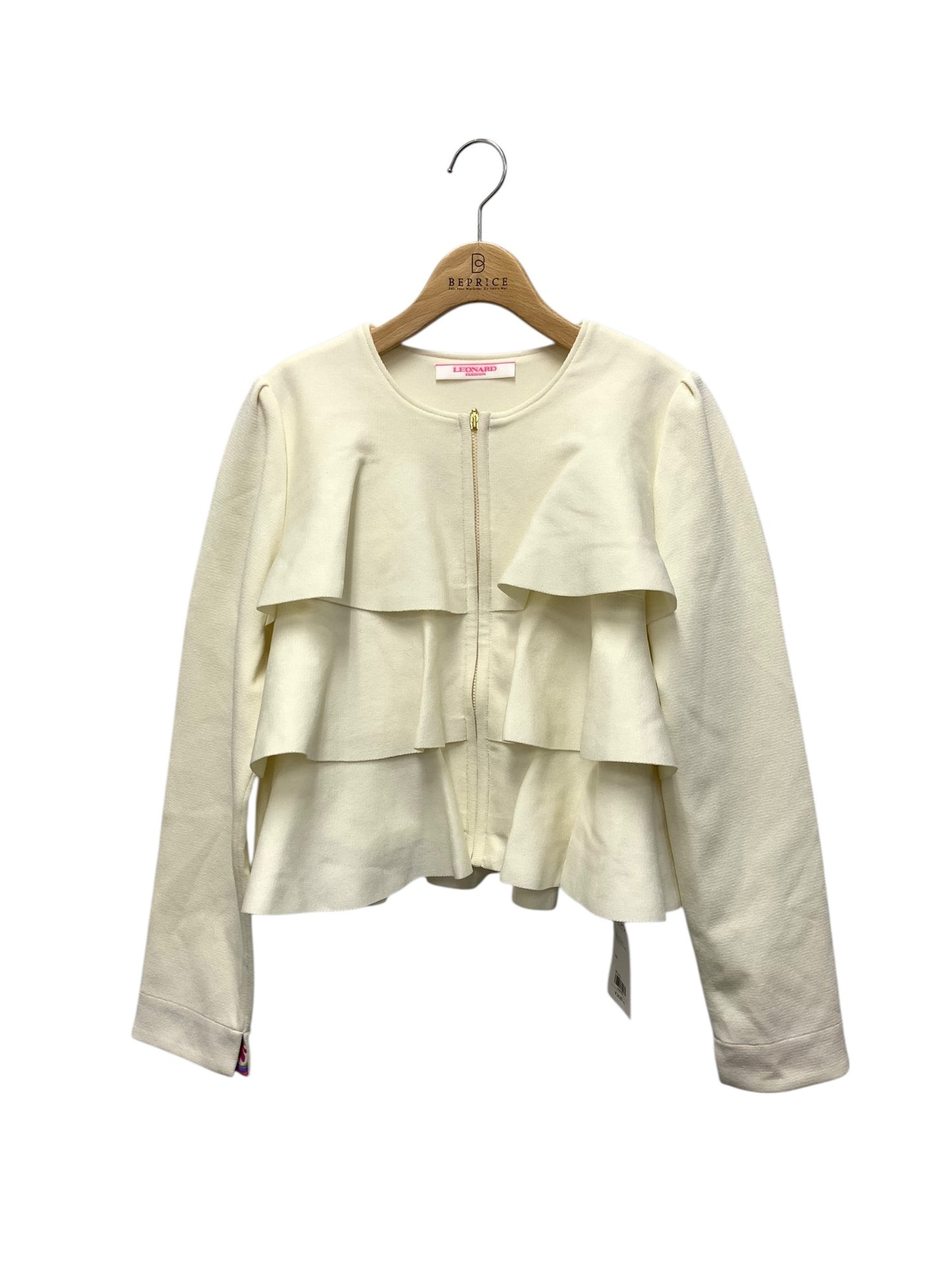 レオナールファッション 0347035 ジャケット 3 アイボリー フリル ビジュー IT57BZBDR06I 【SALE】